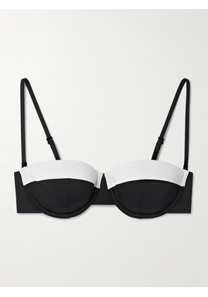 STAUD - Jo Two-tone Underwired Balconette Bikini Top - Black - x small,small,medium,large,x large