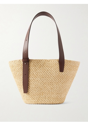 LIÉ STUDIO - The Bianca Small Leather-trimmed Raffia Tote - Neutrals - One size