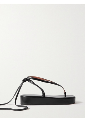 Amina Muaddi - Jamie Leather Platform Sandals - Black - IT35,IT35.5,IT36,IT36.5,IT37,IT37.5,IT38,IT38.5,IT39,IT39.5,IT40,IT40.5,IT41