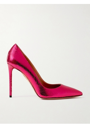 Aquazzura - Purist 105 Metallic Snake-effect Leather Pumps - Pink - IT36,IT36.5,IT37,IT37.5,IT38,IT38.5,IT39,IT39.5,IT40,IT40.5,IT41,IT41.5,IT42