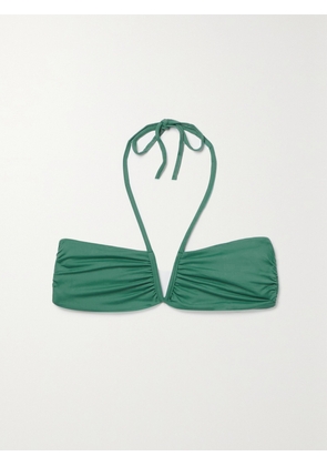 Skin - The Portia Reversible Recycled Halterneck Bikini Top - Green - x small,small,medium,large,x large