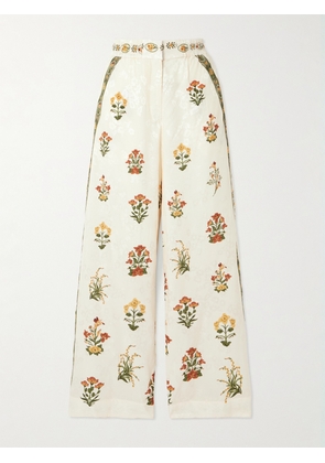 Agua by Agua Bendita - Tota Canna Jacquard Wide-leg Pants - Cream - x small,small,medium,large,x large