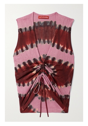 Altuzarra - Jofur Ruched Tie-dyed Knitted Top - Burgundy - x small,small,medium,large,x large