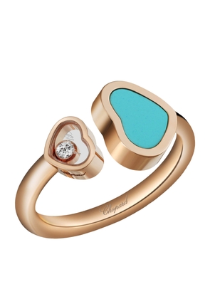 Chopard Rose Gold and Diamond Happy Hearts Ring