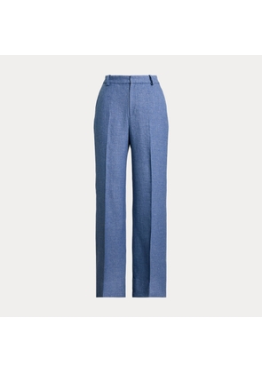 Linen-Cotton Twill Wide-Leg Trouser
