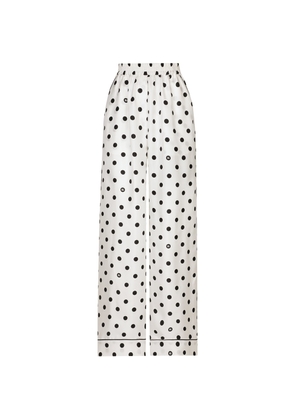Dolce & Gabbana Silk Polka Dot Trousers