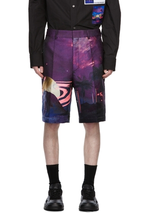 Valentino Purple Water Nights Bermuda Shorts
