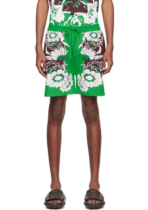Valentino Green Viscose Shorts