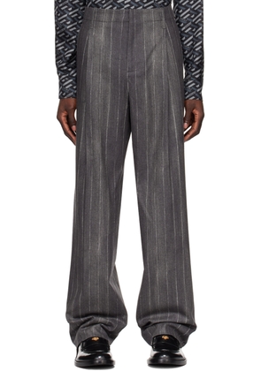 Versace Gray Pinstripe Trousers