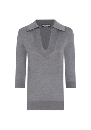 Dolce & Gabbana Silk Knitted Polo Top