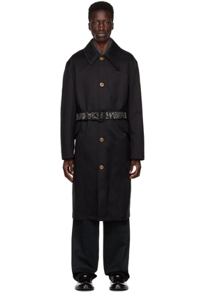 Versace Black Belted Coat