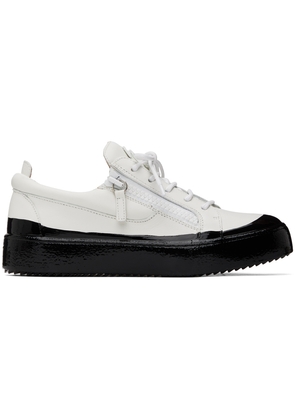 Giuseppe Zanotti White & Black Frankie Match Sneakers