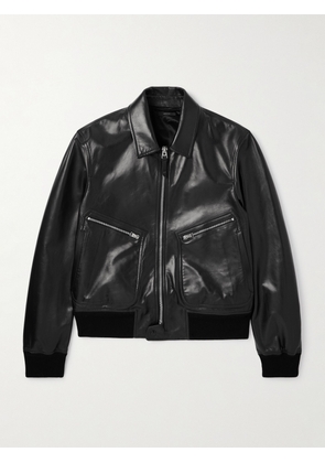 TOM FORD - Leather Zip-Up Jacket - Men - Black - IT 46
