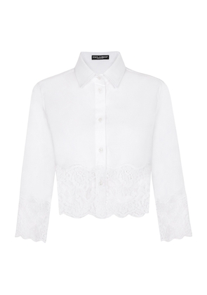 Dolce & Gabbana Cropped Lace-Trim Shirt