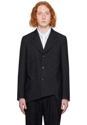 Comme des Garçons Homme Deux Navy & Gray Asymmetric Blazer