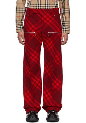 Burberry Red Check Trousers