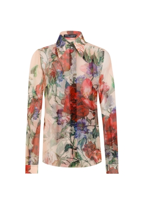 Dolce & Gabbana Silk Chiffon Floral Shirt