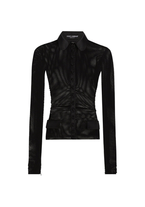 Dolce & Gabbana Mesh Long-Sleeve Shirt