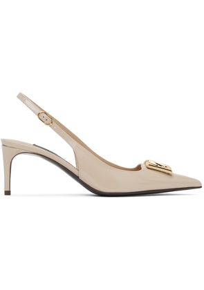Dolce & Gabbana Beige Lollo Slingback Heels
