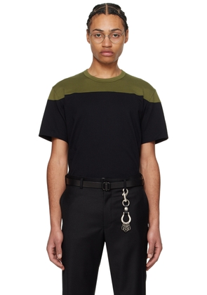 Comme des Garçons Homme Deux Black & Khaki Paneled T-Shirt