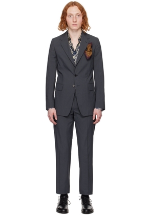 Dries Van Noten Gray Notched Suit