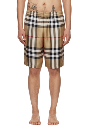 Burberry Beige Check Shorts