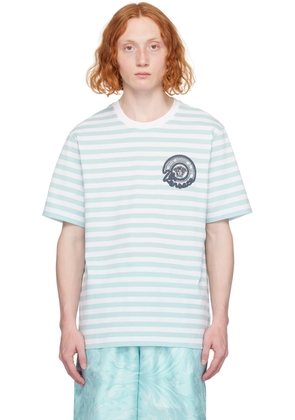 Versace White & Blue Nautical Stripe T-Shirt
