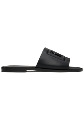 Dolce & Gabbana Black Calfskin Slides