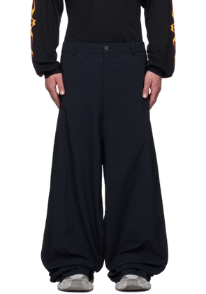 Balenciaga Black Nylon Micro Canvas Large Fit Trousers