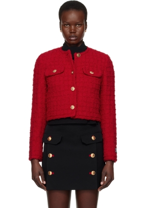 Versace Red Heritage Tweed Jacket
