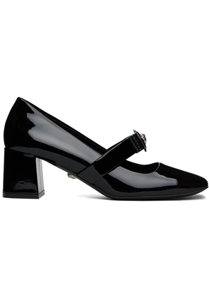 Versace Black Gianni Ribbon Block Heels