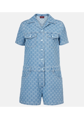 Gucci GG denim jacquard romper