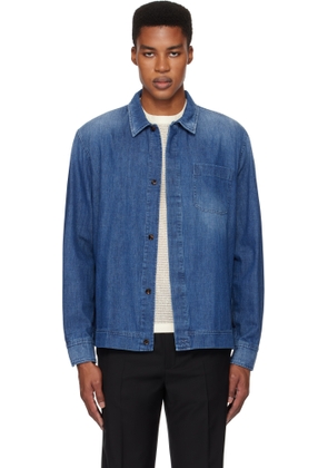 Brioni Blue Cotton Selvedge Denim Shirt