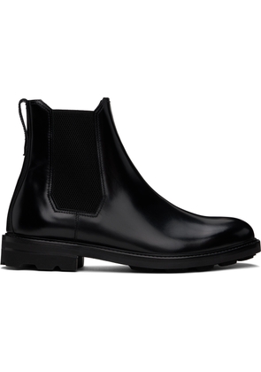 Brioni Black Oiled Calf Leather Chelsea Boots