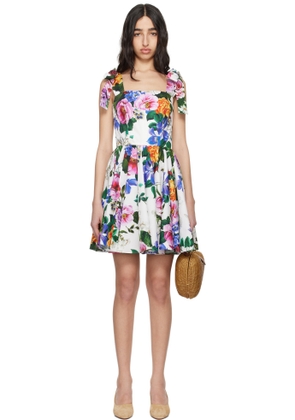 Dolce & Gabbana Multicolor Rose-Print Corset Minidress