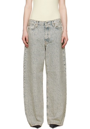 Acne Studios Blue Baggy Fit 1981F Monogram Jeans