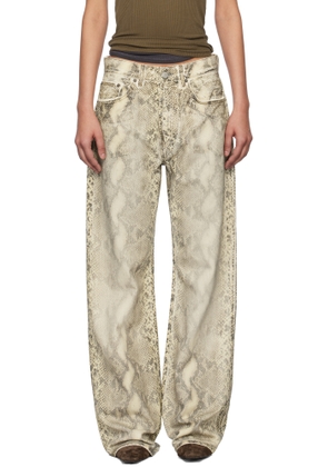Acne Studios Beige Printed Jeans