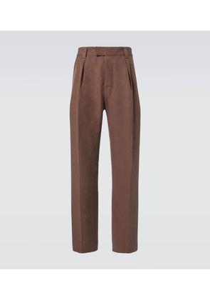 Loro Piana Reinga linen and silk twill straight pants