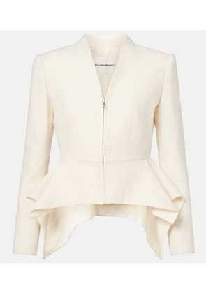Roland Mouret Peplum zip-up boucle jacket