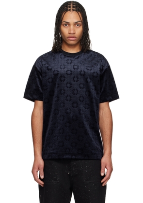 Givenchy Navy Monogram 72 Velvet T-shirt