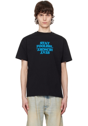 Coperni Black 'Stay Foolish' Printed Boxy T-shirt