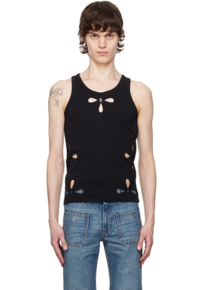 Coperni Black Petal Embroidered Tank Top