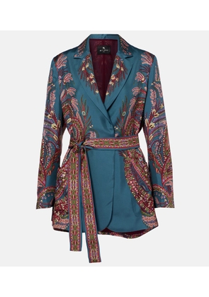 Etro Floral printed silk blazer