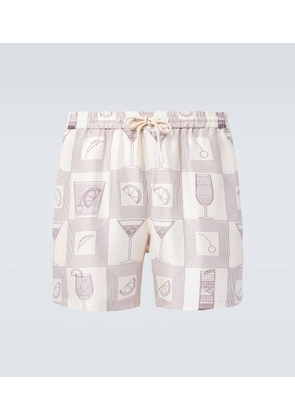 Loro Piana Bay printed silk twill shorts