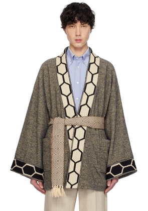 Valentino Brown & Beige Tweed Embroideries Cardigan