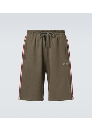 Gucci Embroidered logo cotton pique shorts