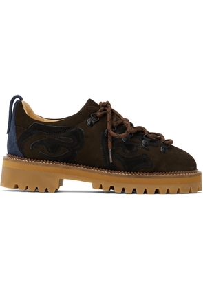 KidSuper Brown Patchwork Eye Low Hiking Boots