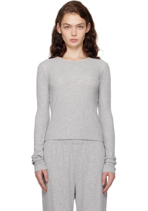 ÉTERNE Gray Long Sleeve Thermal T-shirt