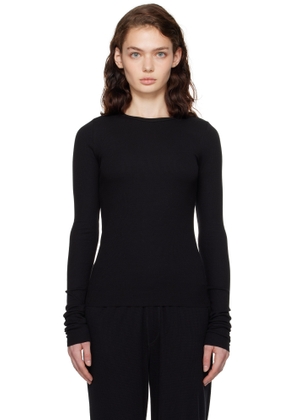 ÉTERNE Black Long Sleeve Fitted T-shirt