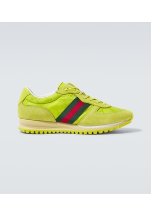 Gucci Re-Motion Web Stripe suede-trimmed sneakers
